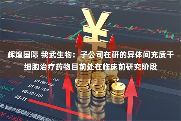 辉煌国际 我武生物：子公司在研的异体间充质干细胞治疗药物目前处在临床前研究阶段